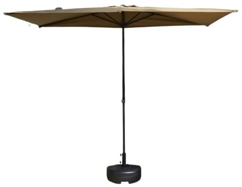 DGSYUAN Sonnenschirm Im Freien Outdoor 8,2ft/250cm Terrassenschirm Strandschirm Mit Hebeknopf Marktschirm Mit Sockel Gartenschirm(E)