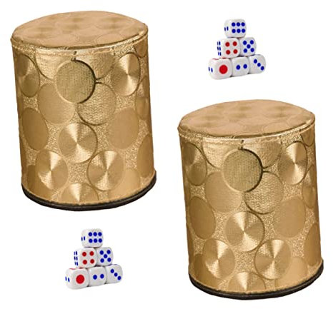 CIYODO Pu Leder Würfelbecher Satz Silent Würfelbox rutschfest Bruchsicher Würfelspiel Zubehör Für Ktv Bar Spieleabend