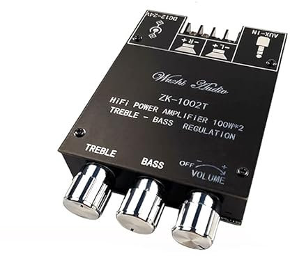 Hi-Fi Amplifier，Audio Amplifier 2 * 100W Dual TPA3116 Bluetooth 5.0 Subwoofer Audio Digital Power Amplifier Board Tone Bass Treble HiFi Stereo TPA3116D2 Aux Amp