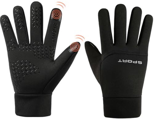 CRAZY SHARK Fahrradhandschuhe Warme Winterhandschuhe Sporthandschuhe Touchscreen Radsporthandschuhe Winddichte rutschfeste Handschuhe für Herren Damen zum Radfahrren Laufen Joggen Wandern