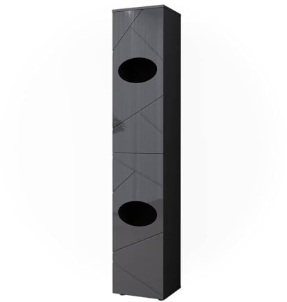 Vicco Wäscheschrank Irma, Anthrazit, 37.2 x 192 cm | zur Aufbewahrung von Badutensilien und Handtüchern
