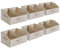 SONGMICS Caja de Almacenaje, Juego de 6, Plegable, Cajas de Tela, Almacenaje, 40 x 30 x 20 cm, Organizador, Cestas, para Armario, 3 Asas, para Dormitorio, Salón, Beige Arena RFB0140K01