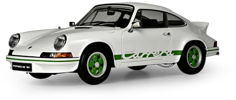 IXO Collections 1:8 IXO Porsche 911 RS 2.7 Weiß/Grün - Modellbau, Standmodellbau, hochwertiger Bausatz, Modellbausatz, 713 Teile, Auto Bausatz