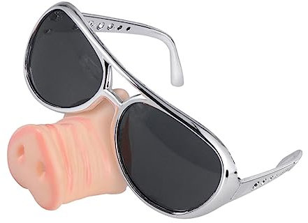 SHOWERORO 2stücke Brille Schweinenase Lustig Cosplay Partybrille Kreative Partyzubehör Silber