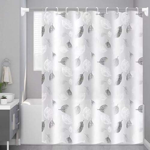 Cortina de Ducha Antimoho, 180X200cm Cortinas de Baño de Tela con 12 Ganchos, Cortina de Ducha Impermeable, Lavable Cortinas Bañera, para Baño, Bañera