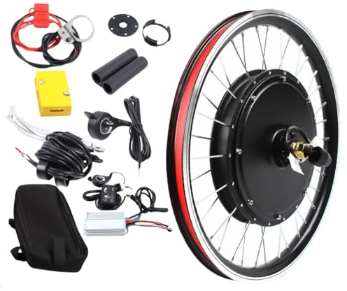 Ealtqund Elektrofahrrad Umbausatz 20 Zoll 48V 1000W Laufradsatz Ebike V-Bremse/Scheibenbremse Elektrofahrrad Ebike LED Nabenmotor Umbausatz
