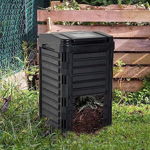 Bacs À Compost De Jardin, Grande Poubelle De Déchets Organiques Compostés De Jardin Étanche, Composteur De Déchets en Plastique D'extérieur, 330 L