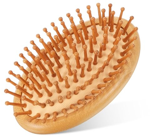 VICASKY Peine de Bambú para Masaje del Cuero Cabelludo y Cepillo Desenredante Ligero para Cabello y Cuero Cabelludo, Adecuado para Uso en Casa y Viaje