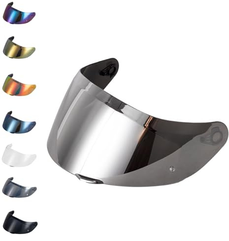 EvoParts Visière GT4-1 GT4-2 pour casque compatible AGV K1 K1S K5 K5S pinlock ready (Argent, L-ML-XL-XXL)