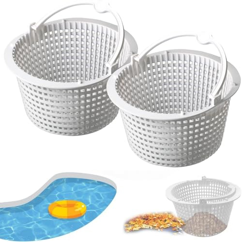 Générique Panier Skimmer Piscine 16 cm - 2 Paniers Compatible Skimmer Standard, Poignée Retrait Facile, Filtre Feuilles et Algues, Durable ABS pour Une Maintenance Simplifiée