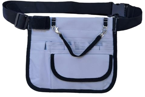 TTETTZ Nurse Waist Bag Hip Bag Adjustable with Tape Holder, Extra Pocket, Belt Strap Fanny Pack Tool Case for Accessories Hospital, Light Gray