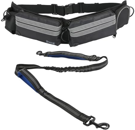 GKYQVE Handfreisetzungshundleitungen Mit Bequemen Taillengurten Reflektierende Hundejogging Leitungen Für Outdoor Aktivität Wandergeräte Campingausrüstung Reflektierender Laufgürtel Für Hunde