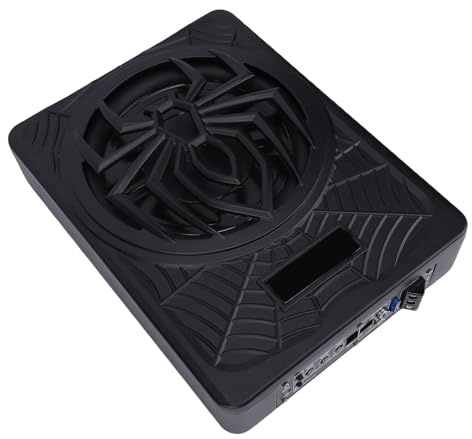 banapoy 10 Pulgadas de 800W Delgada Debajo del Subwoofer de Automóvil Alimentado por el Asiento, Amplificador Incorporado de Bosco de Audio de Camión de Automóvil (luz Azul)