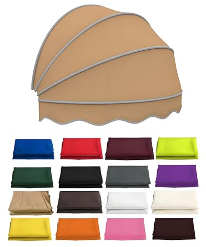 Folding Dome Awning for Windows & Doors, Decorative Patio Canopy, Sunshade for Outdoor Use, Arch Style Awning, Khaki, 120cm (3.94ft) - Stylish Protection