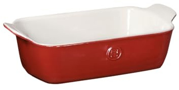 Emile Henry Brotbackform hergestellt in Frankreich, modern, klassisch, 22,9 x 12,7 cm, Rot | Kastenform