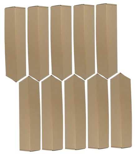 Cabilock Tube à Affiches Triangulaire en Papier Kraft pour Expédition et Transport, Lot de 10 Tubes Portables et Résistants pour Affiches, Dessins et Emballage