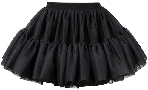 Tüllrock Damen Tutu Klassisch Elastisch Tütü Petticoat Multi-Schichten Tüllrock Vintage Puffy Röcke Kurz Ballett Ballettkleidung