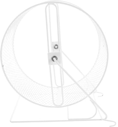 Hohopeti Stabilt Vitt Hamsterhjul i Löphjul för Små Djur med Nagelfilande Funktion och Enkel Rengöring för Gnagare Möss Råttor och Chinchillor