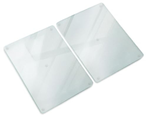 Skärbräda i Glas 2 stycken 40x52 cm | Mattglas | Reptålig | Rektangulär | Frostat Glas | Lätt att Rengöra | Värmebeständig | för Kök | Köksbräda | med Halkfria Fötter