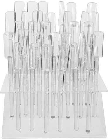 Ciieeo Soporte para Practicar Uñas 32 Agujeros en Plástico Resistente, Exhibidor Estable para Muestras de Esmaltes y Tips, Adecuado para Salones y Técnicos de Uñas