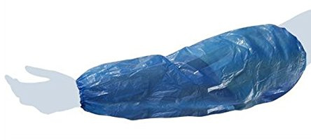 Coprimaniche in Polietilene Impermeabile Monouso 100 Pezzi - Disponibili Bianchi e Blu - Con Elastico su Ambo i Lati - Lunghezza 40 cm - Coprimanica Usa e Getta con Materiali di Qualità