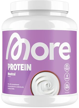 MORE Protein, Geschmacksneutral, 600 g, Mix aus Whey Konzentrat und Casein ideal zum Muskelaufbau und -erhalt, mit Laktase - made in Germany