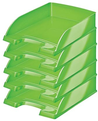 Leitz Briefkorb, A4, 5er Pack, Grün, WOW-Serie, 52263054