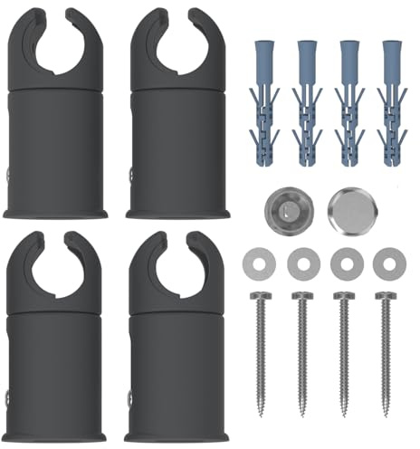 MyHomeware Klemmträger für Handtuchheizkörper flach und gebogen (anthrazit, 22mm Rohrbreite)
