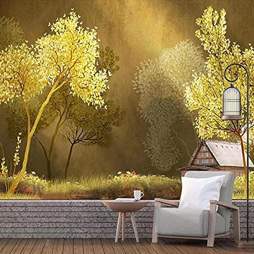 3D Fototapete Wald Holzhaus Muster Tapete Wohnkultur Papiere Liefert Papel De Pared-400 * 280cm