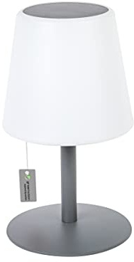 greemotion LED-Solar-Tischleuchte Outdoor, grau, Akku Tischlampe dimmbar
