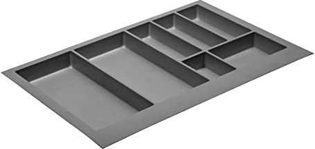 MS Beschläge Besteckeinsatz Universal Schubladeneinsatz 474mm Tiefe Schubladeneinlage Schubladen-Organizer Besteckkasten zuschneidbar Schubladenkasten Mehrzweckeinsatz (Breite 740mm, Anthrazit)