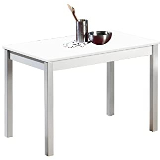 ASTIMESA Fissa tavolo da cucina, metallo, bianco, 100 x 60 cm