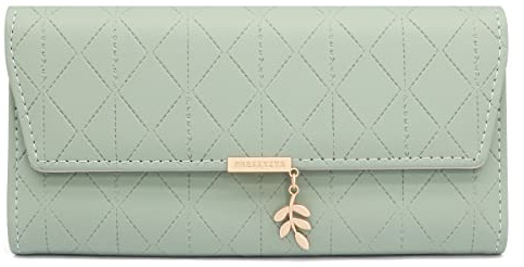 Geldbörse Damen im Langformat, Portemonnaie Gross für Frauen PU Leder mit 9 Kartenfächern Lang Portmonee Damen Geldbeutel groß mit Reißverschluss Münzfach und Vielen Fächern (Grün)