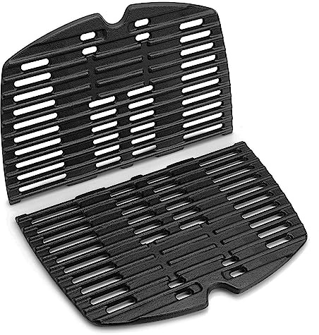7645 Grillrost Gusseisen für Weber Q200, Q220, Q2000, Q2200, Q2400 Series | 27,3 x 38,9 cm Grillroste für Weber Grill Set Mit Grillrost Ersatzteile, für Weber 7645 7583 65811 69935, 2 Stück