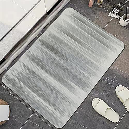 Badematte Rutschfester Badezimmerteppich Absorbierender Badteppich 80x150cm Duschmatte Schnelltrocknende Badematte Home, Badvorleger Rutschfest Waschbar, Bad Teppiche Badezimmermatte Grünliches Grau
