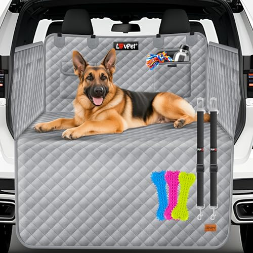 Lovpet® Protège-Coffre pour Chien matelassée avec Protection latérale et de seuil de Chargement | Tapis de Protection Universel dans Le Coffre | Couverture pour Chien Hydrofuge et résistante
