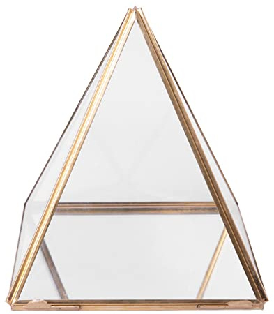 Jikoiuty Portagioie in vetro, , geometrico, , piramide di vetro geometrico, porta anelli per matrimonio, compleanno, regalo L