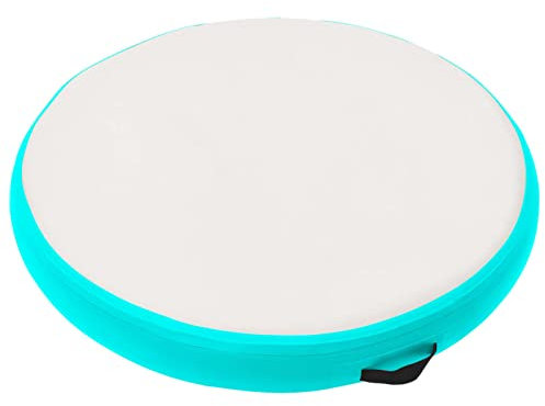 Aufblasbare Gymnastikmatte mit Pumpe, LAPOOH Turnmatte, Gymnastics Mat, Tumbling Matte, Airmatte, 100x100x15 cm PVC Grün