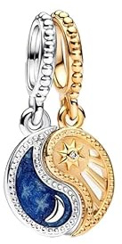 Feitery Two-tone Splittable Sun & Moon Dangle Hundepfote Glühwürmche Charms Reisen Kompatibilität für Pandora Armband Herz Anhänger Meerestiere Sommer-Schmuck