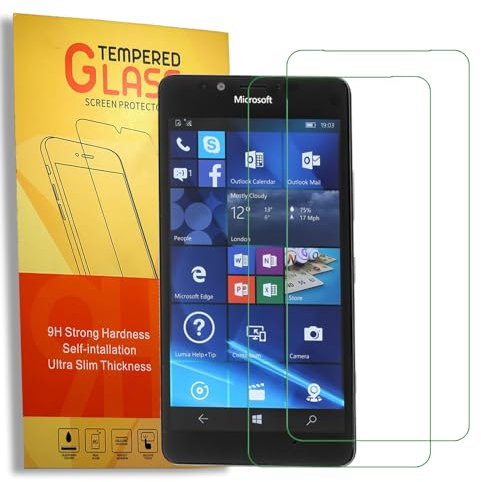 2 Pack Tempered Glass Screen Protector for Microsoft Lumia 950 Smartphone Display Guard 9H Protective Skin