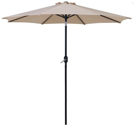 HESHEQ Gartenschirm Marktschirm Strandschirm 270cm Aluminium Terrassenschirm Markt-Tisch-Regenschirm UV Schutz Wasserdicht for Pool, Terrasse, Garten und Rasen(Size:Red)
