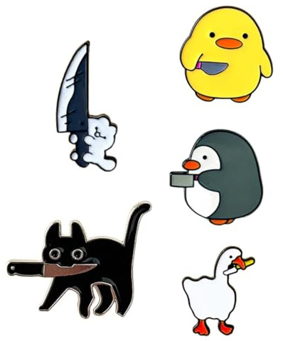 5 Pezzi Spilla smaltata a forma di cartone animato,Distintivi di Smalto, Spilla di Distintiviper, Set di Spille per Risvolti, Spille per Badge in Metallo, per Cappelli, Zaini, Giacche