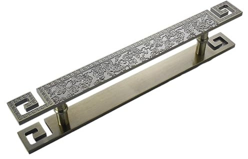 Maniglia per porta scorrevole in ottone anticato, resistente, per porte interne ed esterne, 180 x 139 cm, finitura bronzo