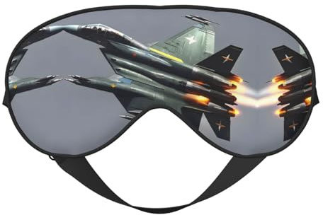 Jet Fighter Schlafmaske, Nacht-Augenbinde, weicher Augenschutz für Damen und Herren, für Reisen, Nickerchen, Meditation