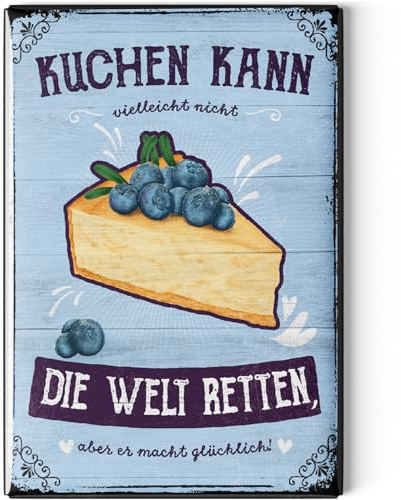 LANOLU Kühlschrankmagnete lustig- Kuchen, Welt retten, glücklich -Geschenke für Back-Fans- lustige Magnete mit Sprüchen und witzigen Motiven 8x5,5cm