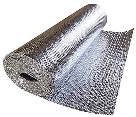 Isolierfolie Dämmfolie Luftpolsterfolie Isolierung Selbstklebend Doppelte Aluminium Luftpolsterfolie Heizkörperdämmfolie 4-5mm Dampfsperre Thermo Luftpolsterfolie Wrap für Wände, Böden und Dächer