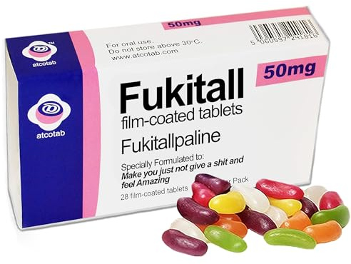 Fukitall Funny Joke Prescription Box of Jelly Beans Xmas Secret Santa Gift Birthday Present Candy Sweets for Celebrations, Get Well Soon Doctor or Nurse