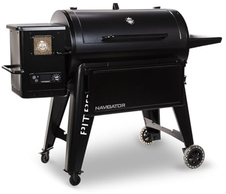 PIT BOSS - Barbecue à Pellets Surface de cuisson 90x50 cm 8 cuissons Gril/Fumoir Ecran numérique 162 x 94 x 119cm Navigator 1150 + Housse, Noir