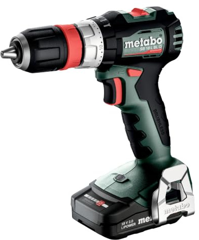 metabo Akku-Schlagbohrschrauber SB 18 L BL Q, 18 V Bohrschrauber, 65 Nm | Bürstenloser Motor, inkl. 2 x 2,0 Ah Li-Power Akkus, Ladegerät SC 30, Schnellwechselbohrfutter, Bitdepot und metaBOX 145