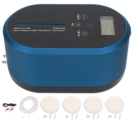 Gavigain Rechargeable Aquarium Air Pump, Adjustable Airflows, Silent Usage, Battery and AC Powered, Ideal for Fish Containers and Ponds (Blue)